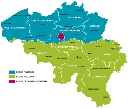la Belgique et ses trois régions  (voir en grand)